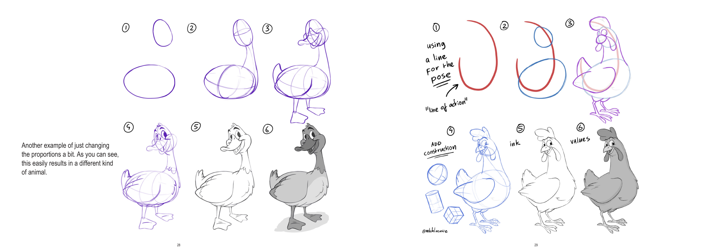 图片[15]-T1285-动物角色绘画教程 | How to draw Animal Characters-爱画画的卷心菜
