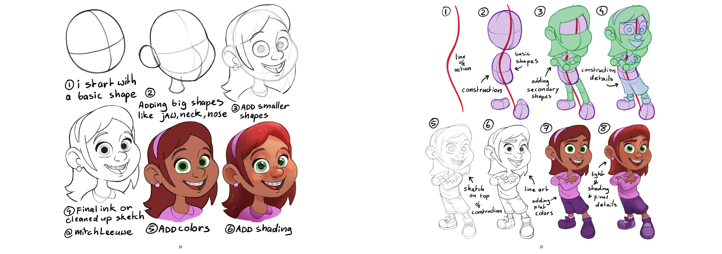 图片[15]-T1312-儿童绘画教程 | How to Draw Kids-爱画画的卷心菜