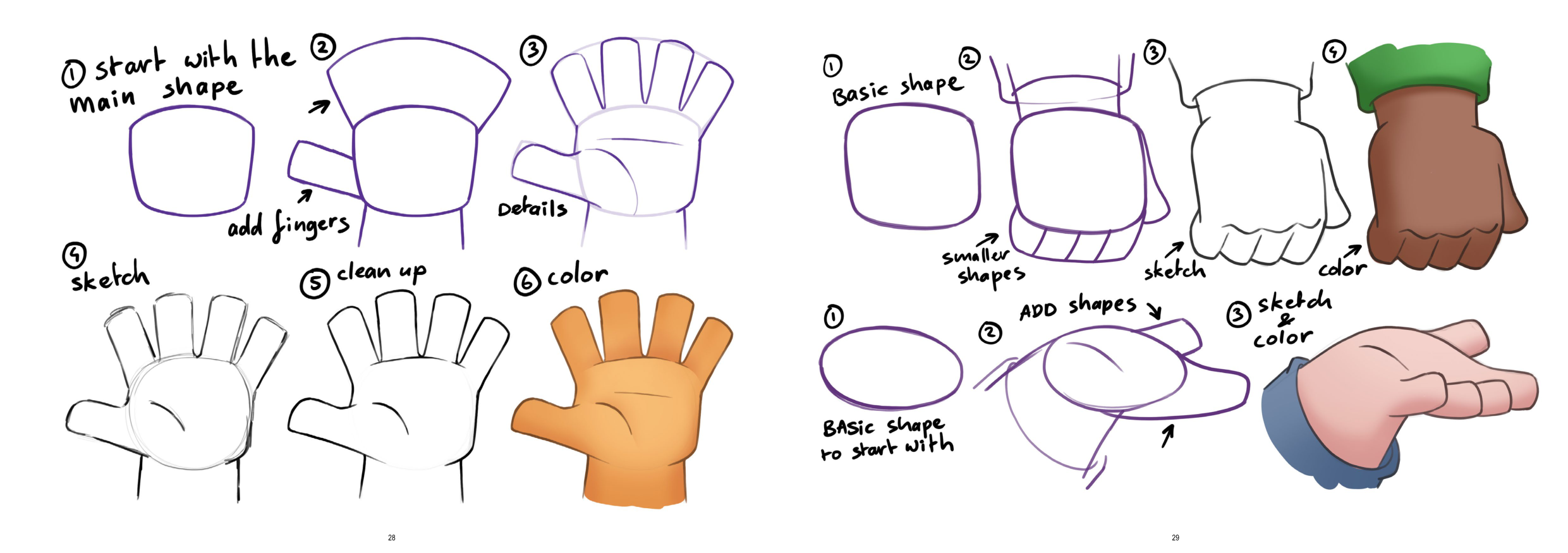 图片[15]-T1364-如何画手 | How to Draw Hands-爱画画的卷心菜