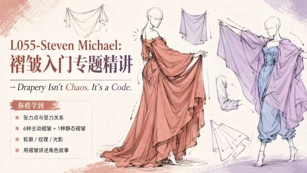 图片[1]-更新中-L055-Steven Michael:褶皱入门专题精讲-又菜又爱画画的老土狗